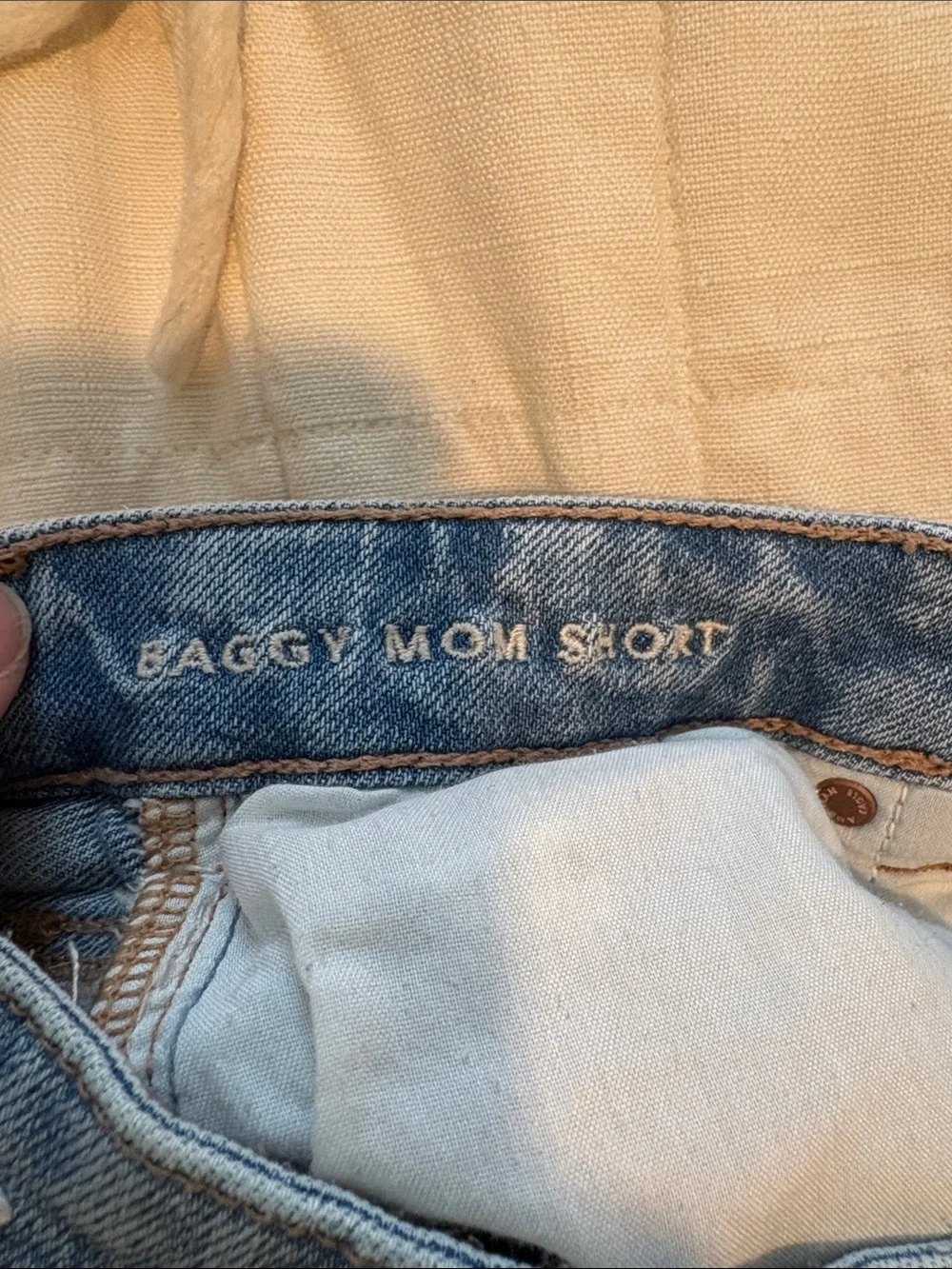 American Eagle Light Blue Distressed Baggy Mom denim shorts